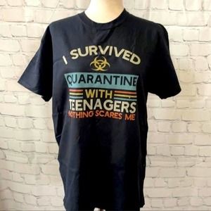 Gildan Unisex Blue Short Sleeve Crew Neck Cotton Graphic T-Shirt Size Medium